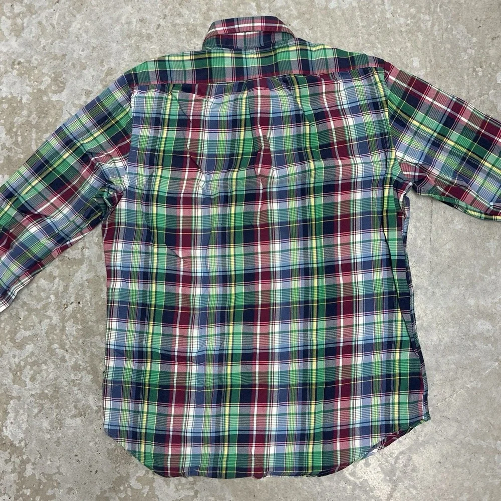 Polo Ralph Lauren Shirt Mens Medium Plaid Button Up Classic Cotton Preppy